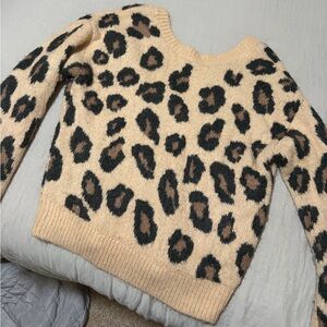 PINK Victoria's Secret Leopard Print Sweater - Tan and Black